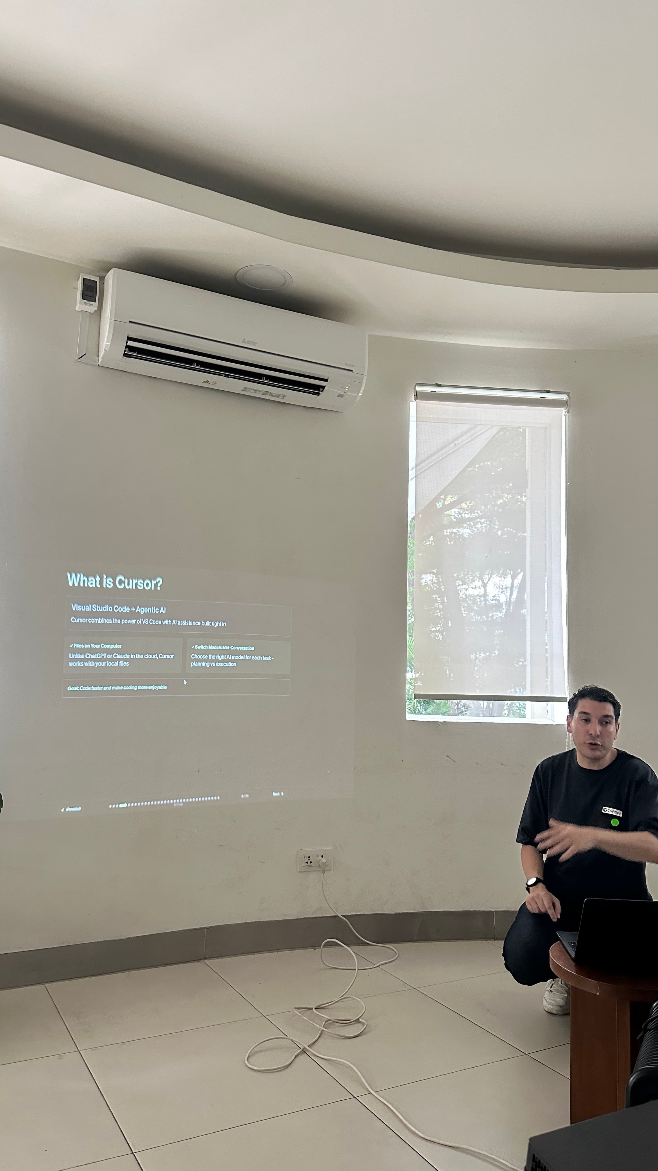 Luis Fernando Romero Calero teaching at Cafe Cursor Phnom Penh